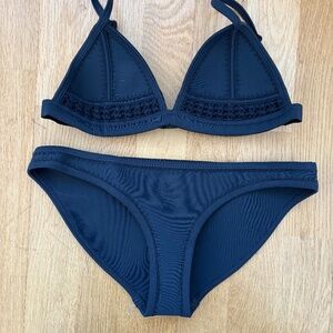 Triangl black neoprene bikini, size S